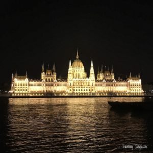 Travelling Sunglasses Budapest Parliament by night