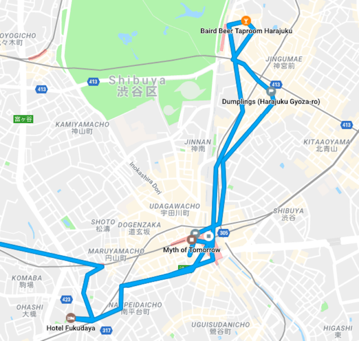 Itinerary Tokyo sightseeing Shibuya