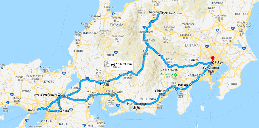 japan road trip planner