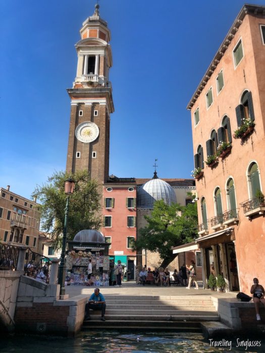 Venice square canal campanile