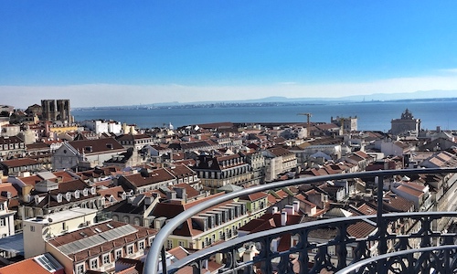 Lisbon view from Mirador de Santa Justa