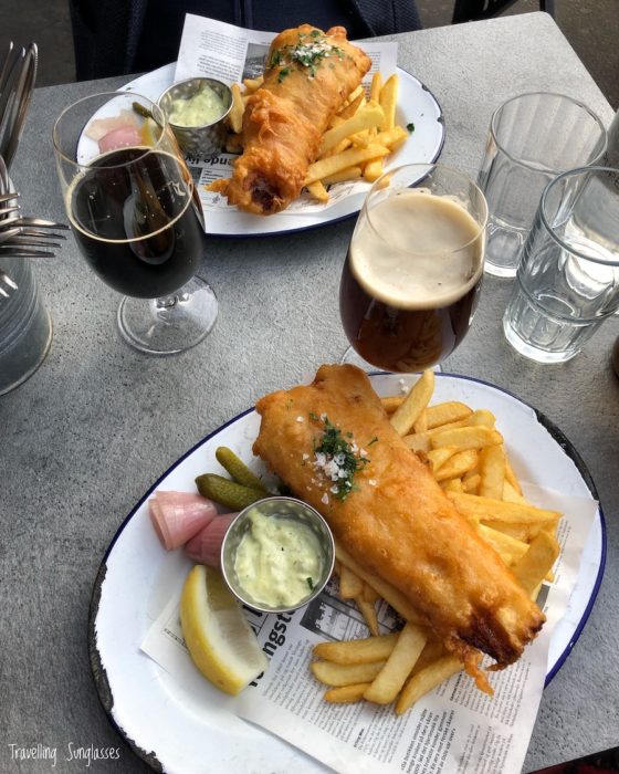 Fish and chips at Fiskeriet Youngstortet, Oslo