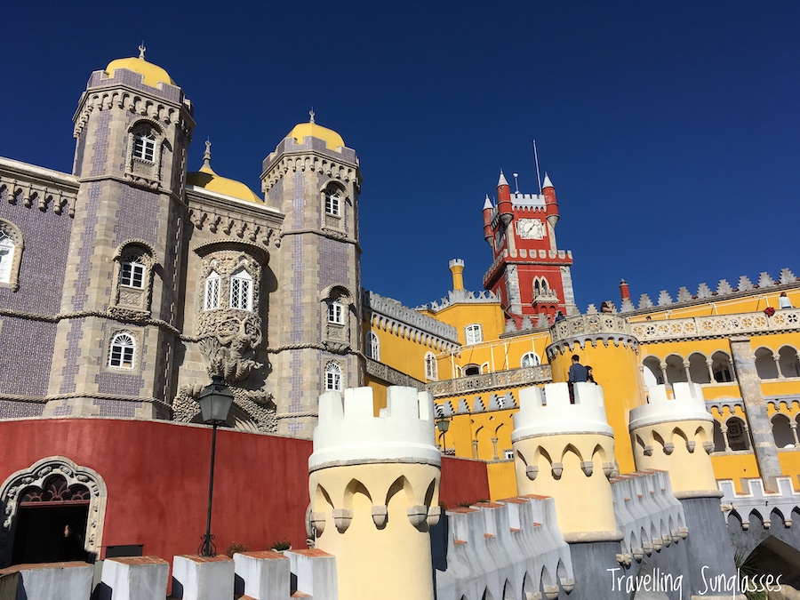 View of Pena Palace from the entrance ramp