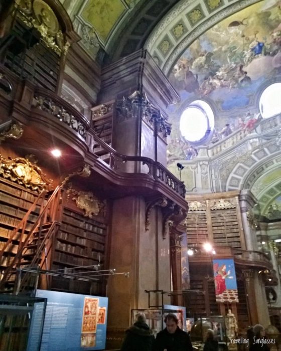 Vienna National Library shelves and ceiling Vienna hidden gem