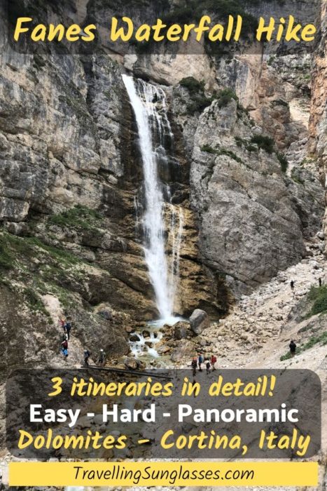 Fanes waterfall hike Cortina Dolomites