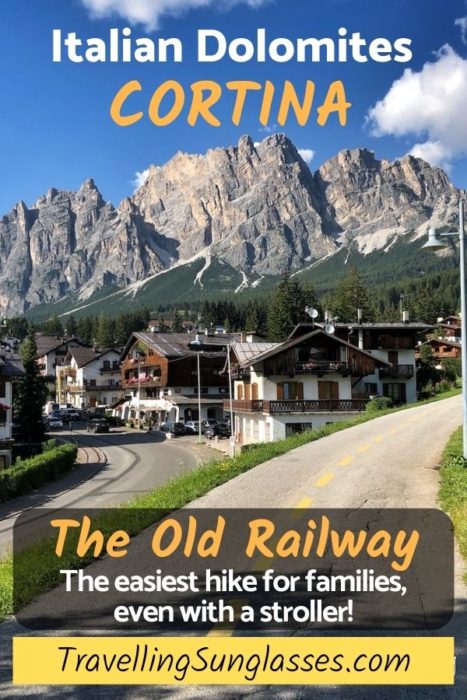 Cortina Old Railway hike with a stroller Dolomites
