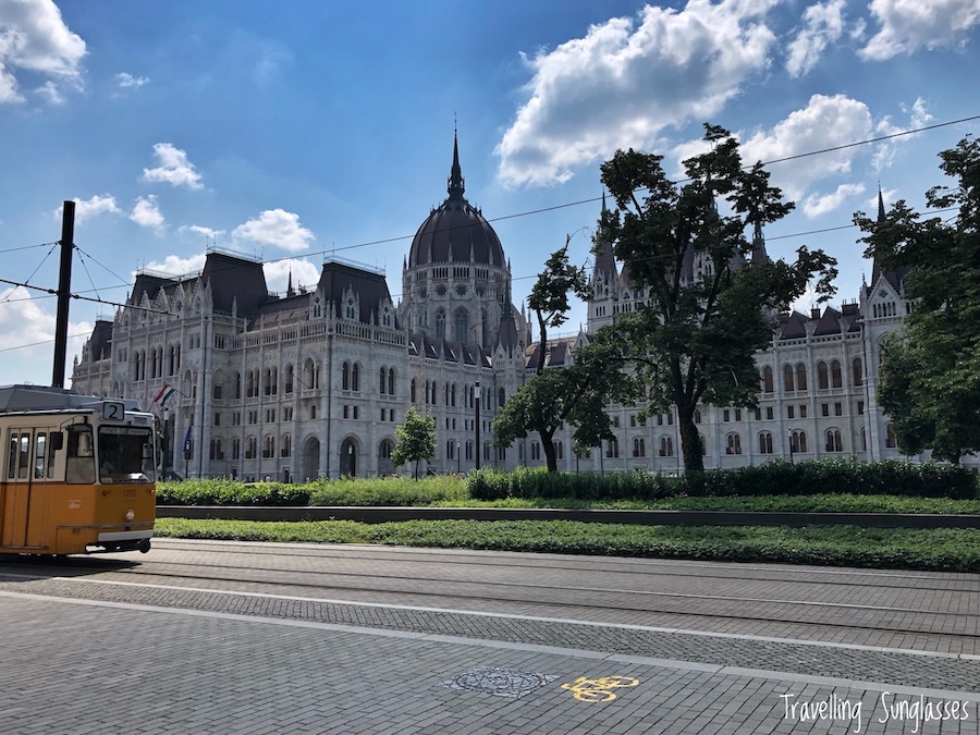 Budapest Parliament with tram 2