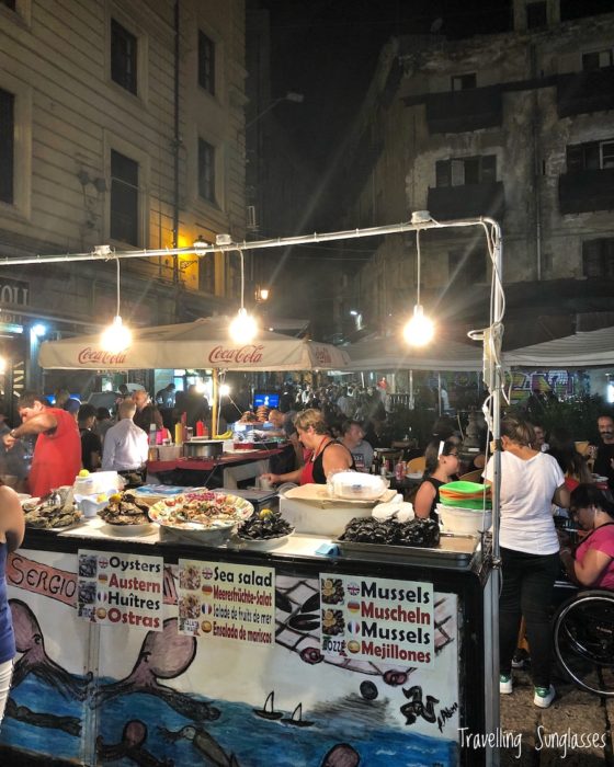 Palermo Vucciria market by night