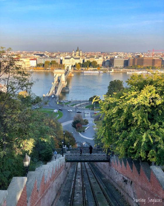 Buda Castle view funicular Chain Bridge Basilica
