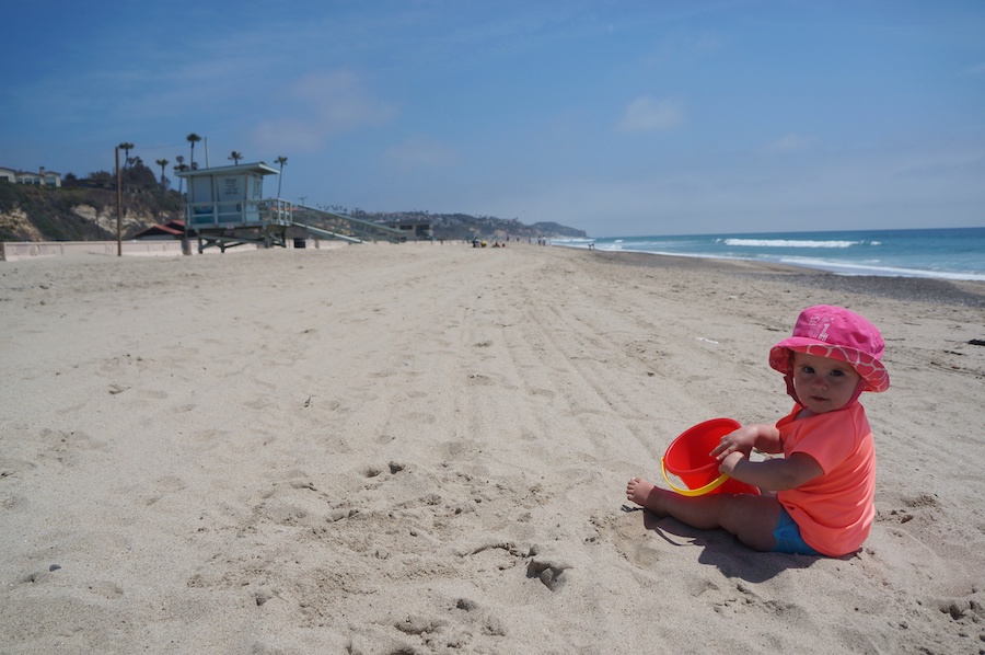 Travel to California with a baby Zuma beach