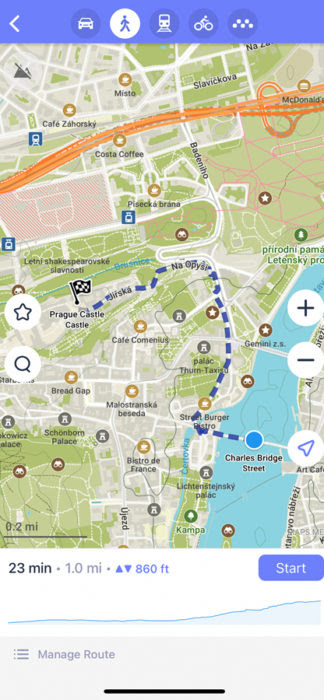 how to use maps me offline map route planning