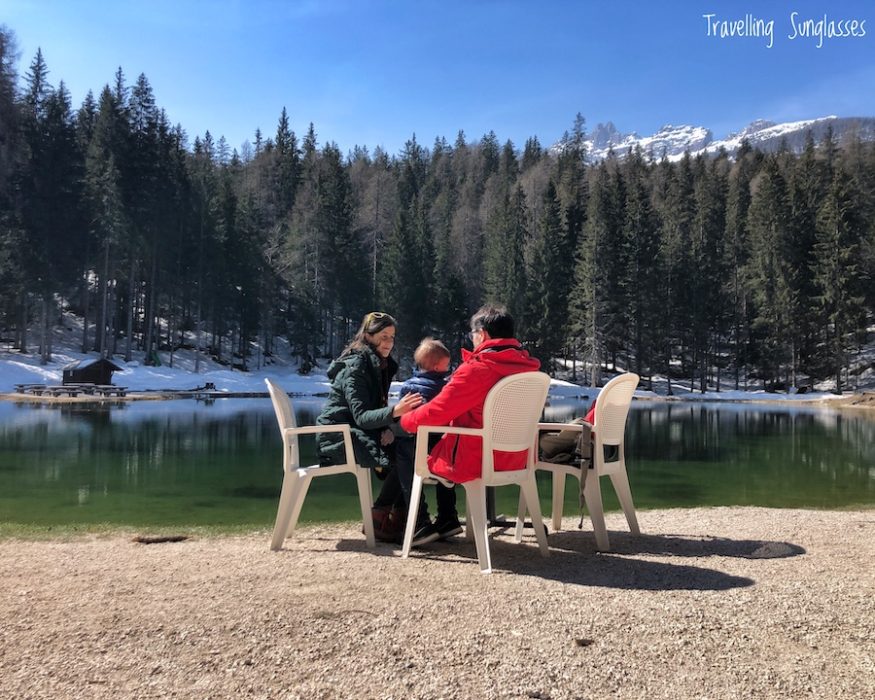 Lake Pianozes snow Cortina April family Travelling Sunglasses