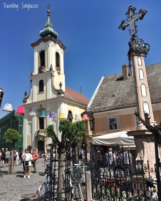 Szentendre main square church and cross