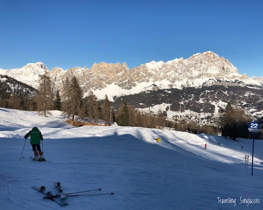 Cortina winter ski Tofana view