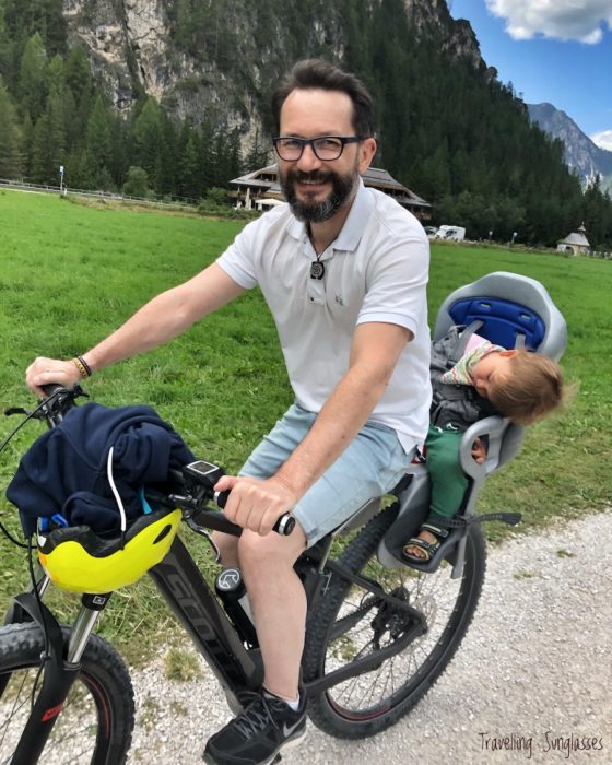 Cortina-Dobbiaco by bike with a kid