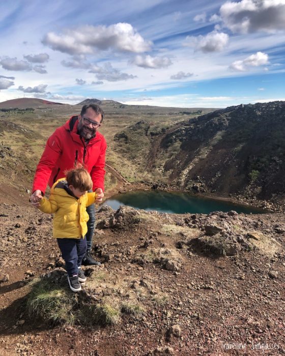 Kerid crater Iceland itinerary with a toddler