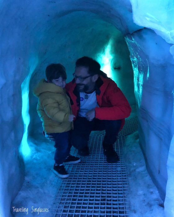 Reykjavik Perlan ice cave Iceland with a toddler