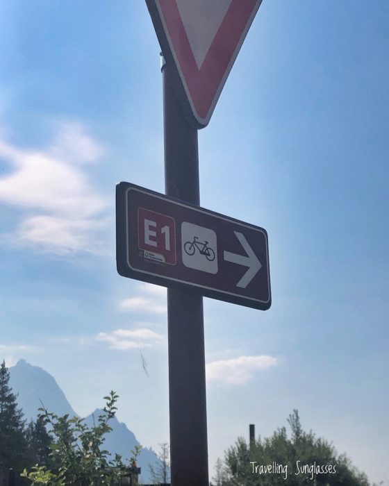 Cortina Calalzo bike path sign