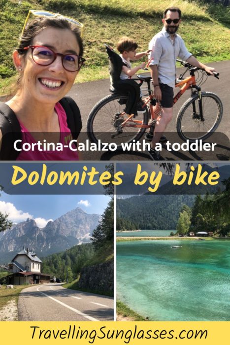 Cortina-Calalzo by bike with a toddler