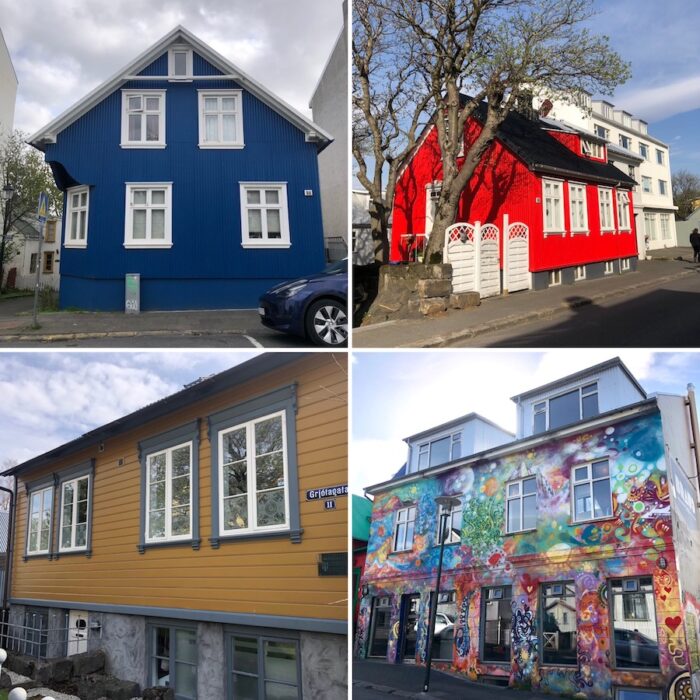 Reykjavik with a toddler colorful houses