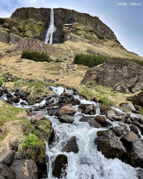 Snaefellsnes peninsula with a toddler Bjarnarfoss waterfall Darek