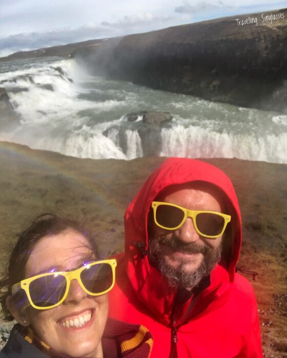 Golden Circle Iceland itinerary Gullfoss waterfall Travelling Sunglasses