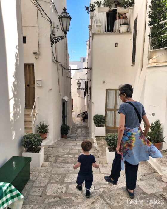 Puglia with a child itinerary Ostuni streets
